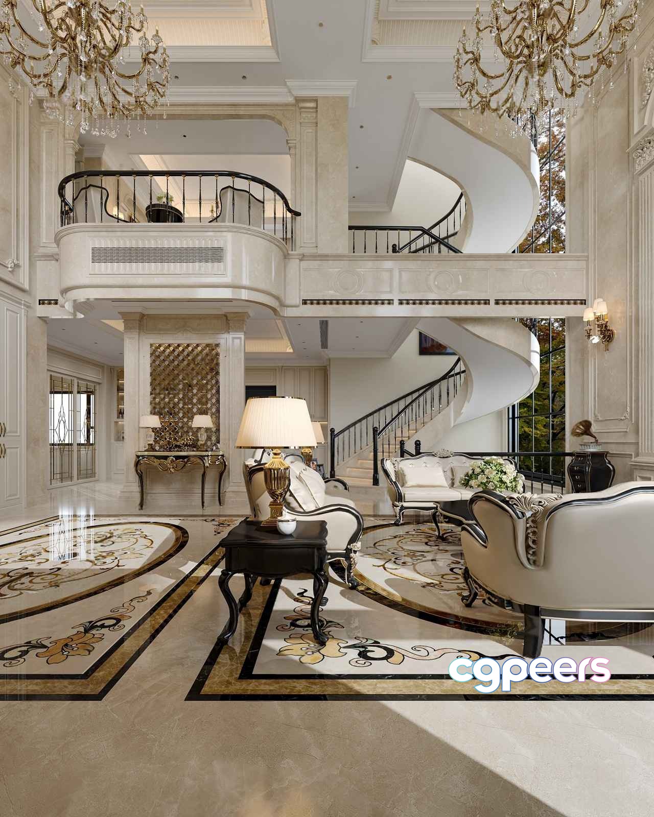Luxurious Living Room 3D Model - 13185 - CORONA Render