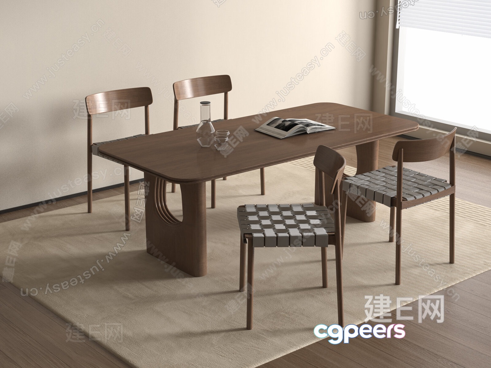 Modern Dining Room 3D Model - 6829 - VRAY Render