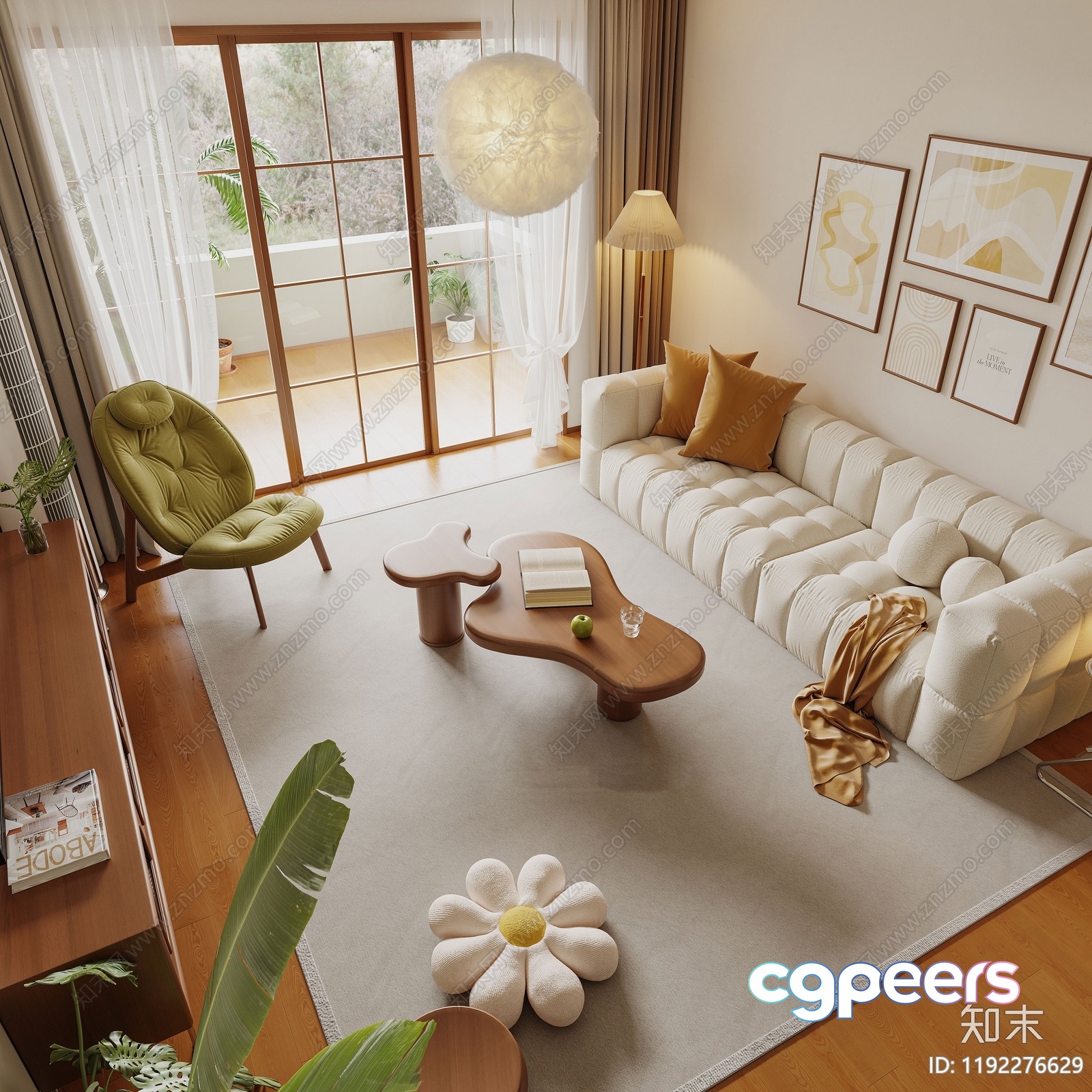 Modern Living Room 3D Model - 5185 - VRAY Render