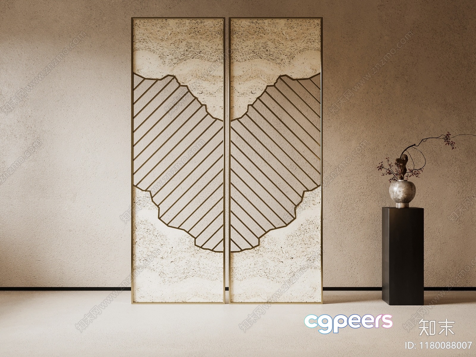 Modern Decorative Panel 3D Model - 18386 - VRAY Render