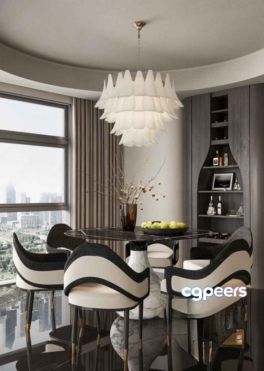 Modern Dining Room 3D Model - 14799 - CORONA Render