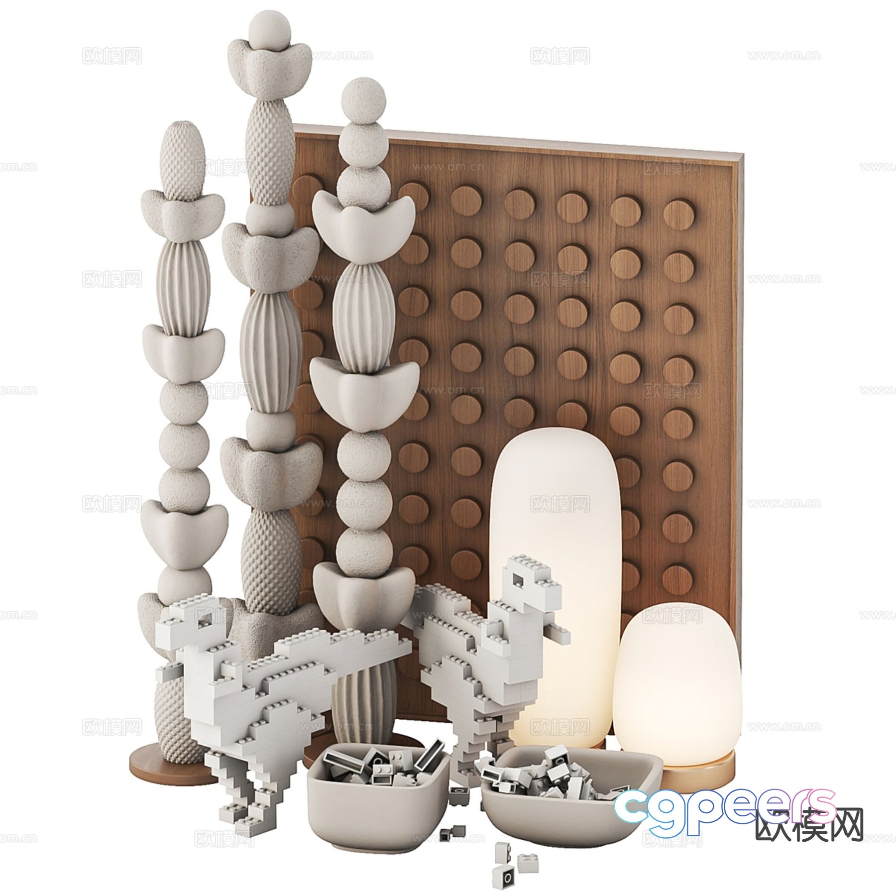 Abstract Decorative Pieces 3D Model - 17260 - CORONA Render