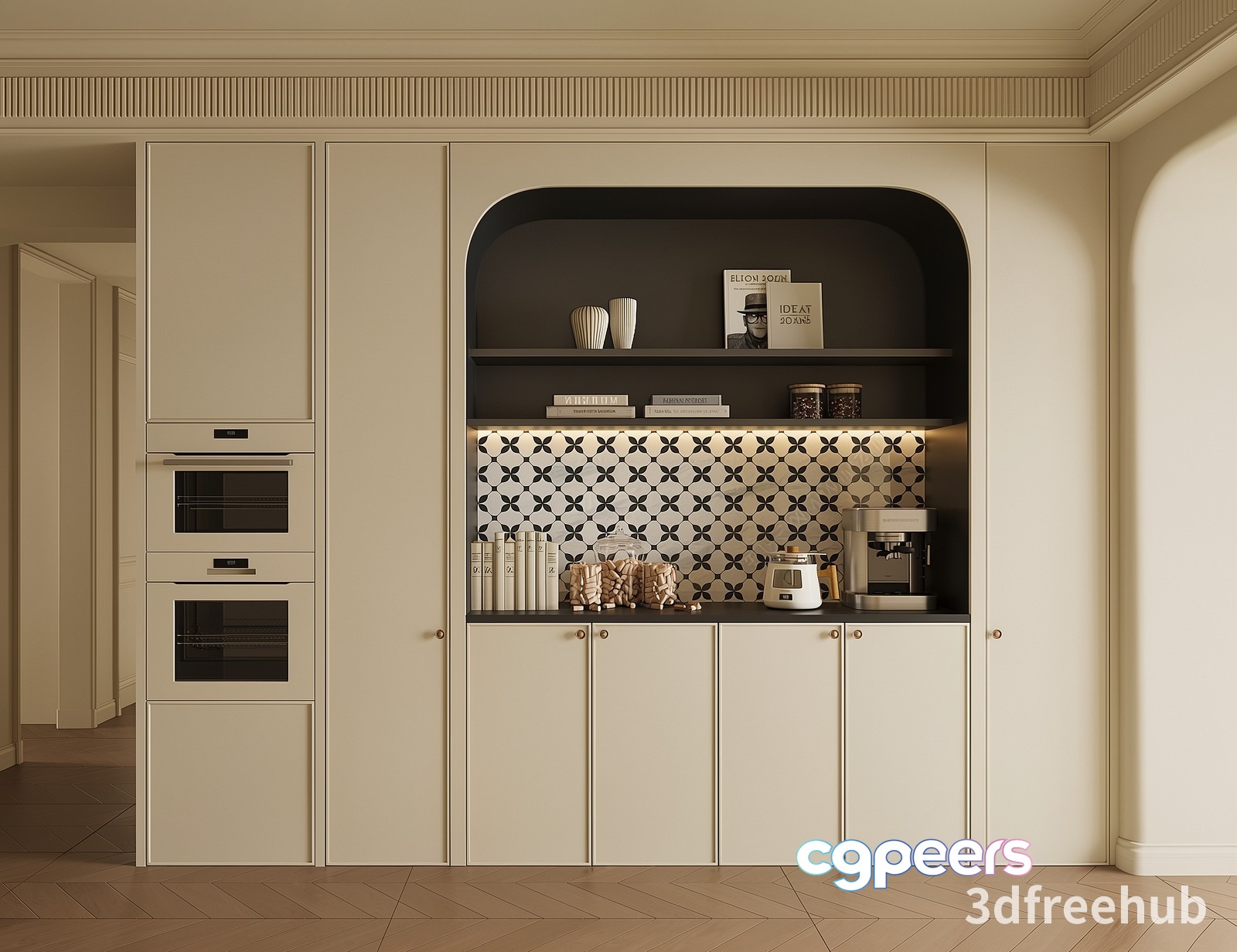 Modern Kitchen Design 3D Model - 21810 - VRAY Render