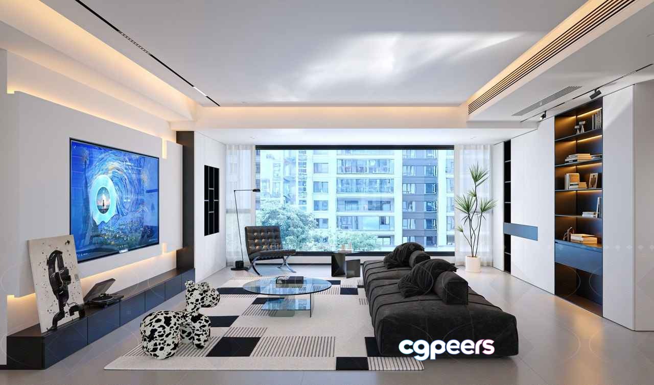 Modern Living Room 3D Model - 9290 - CORONA Render Modern Living Room 3D Model - 9290 - CORONA Render