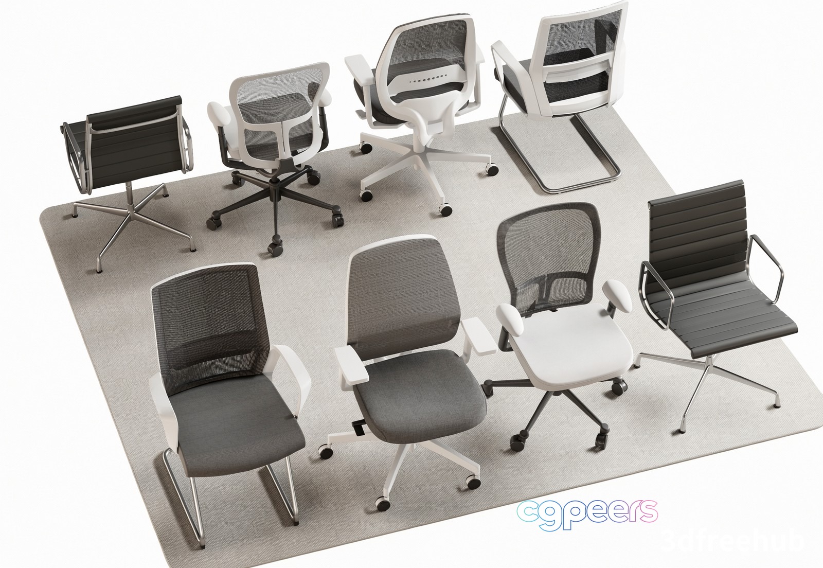 Modern Office Chairs 3D Model - 21934 - VRAY Render Modern Office Chairs 3D Model - 21934 - VRAY Render