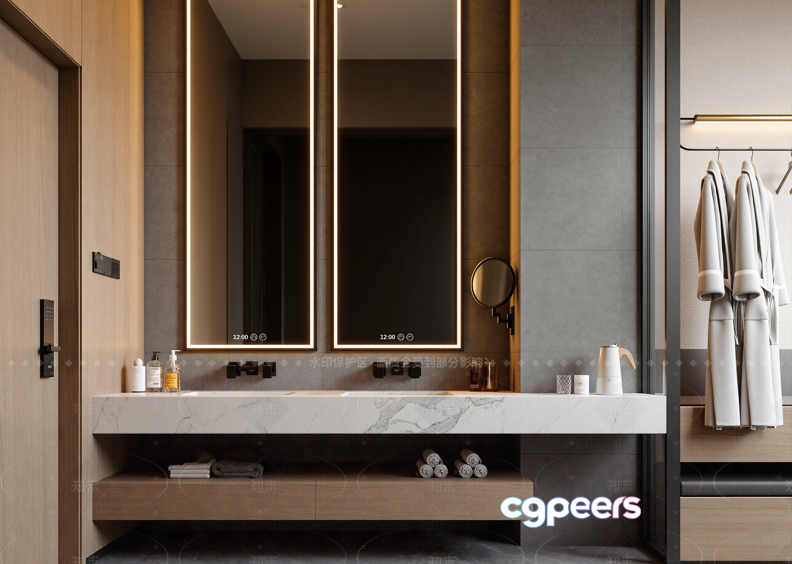 Modern Bathroom Vanity 3D Model - 22195 - VRAY Render Modern Bathroom Vanity 3D Model - 22195 - VRAY Render