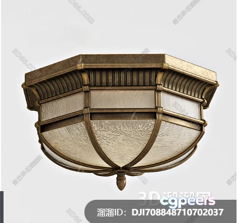 Gold Light Fixture 3D Model - 10232 - VRAY Render