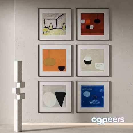 Modern Abstract Art 3D Model - 4249 - VRAY Render Modern Abstract Art 3D Model - 4249 - VRAY Render
