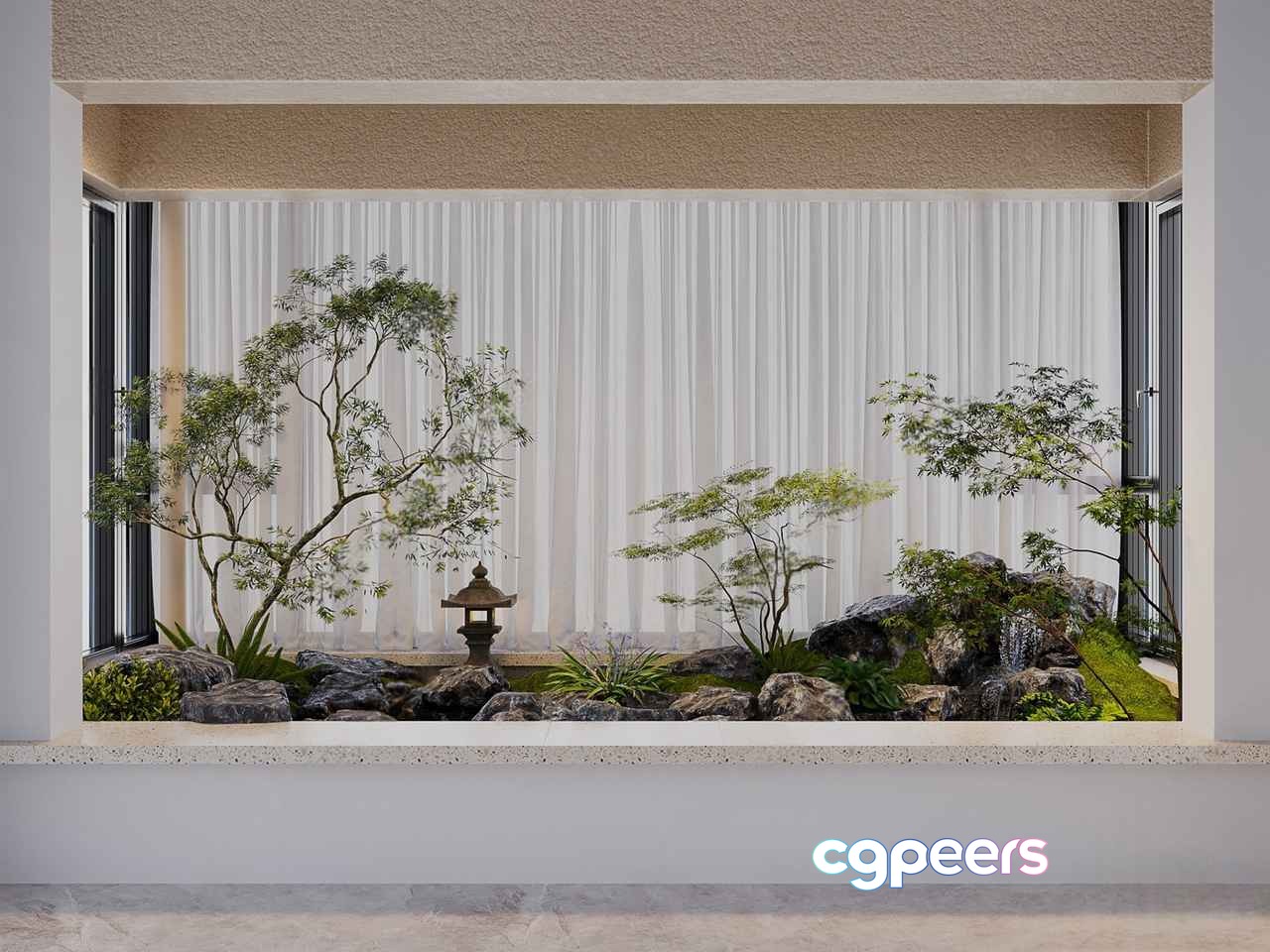 Modern Japanese Garden 3D Model - 1420 - CORONA Render Modern Japanese Garden 3D Model - 1420 - CORONA Render