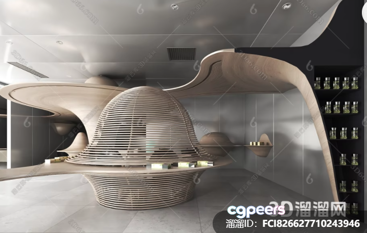 Modern Futuristic Living Room 3D Model - 17927 - VRAY Render Modern Futuristic Living Room 3D Model - 17927 - VRAY Render