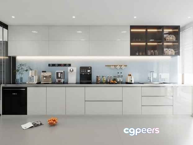 Modern Kitchen 3D Model - 21382 - VRAY Render