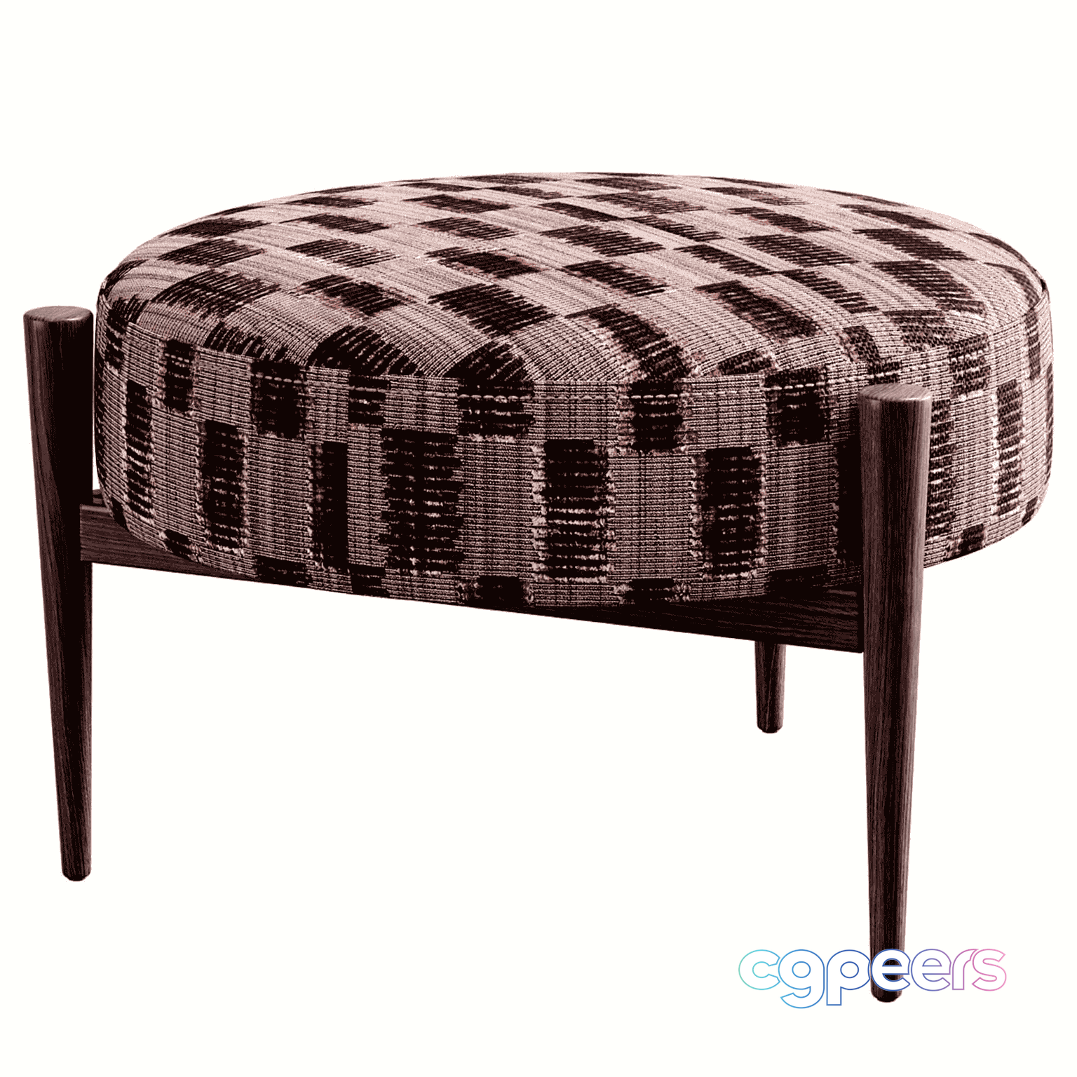 A Small Bench With A Checkered Pattern 3D Model - 14215 - CORONA Render