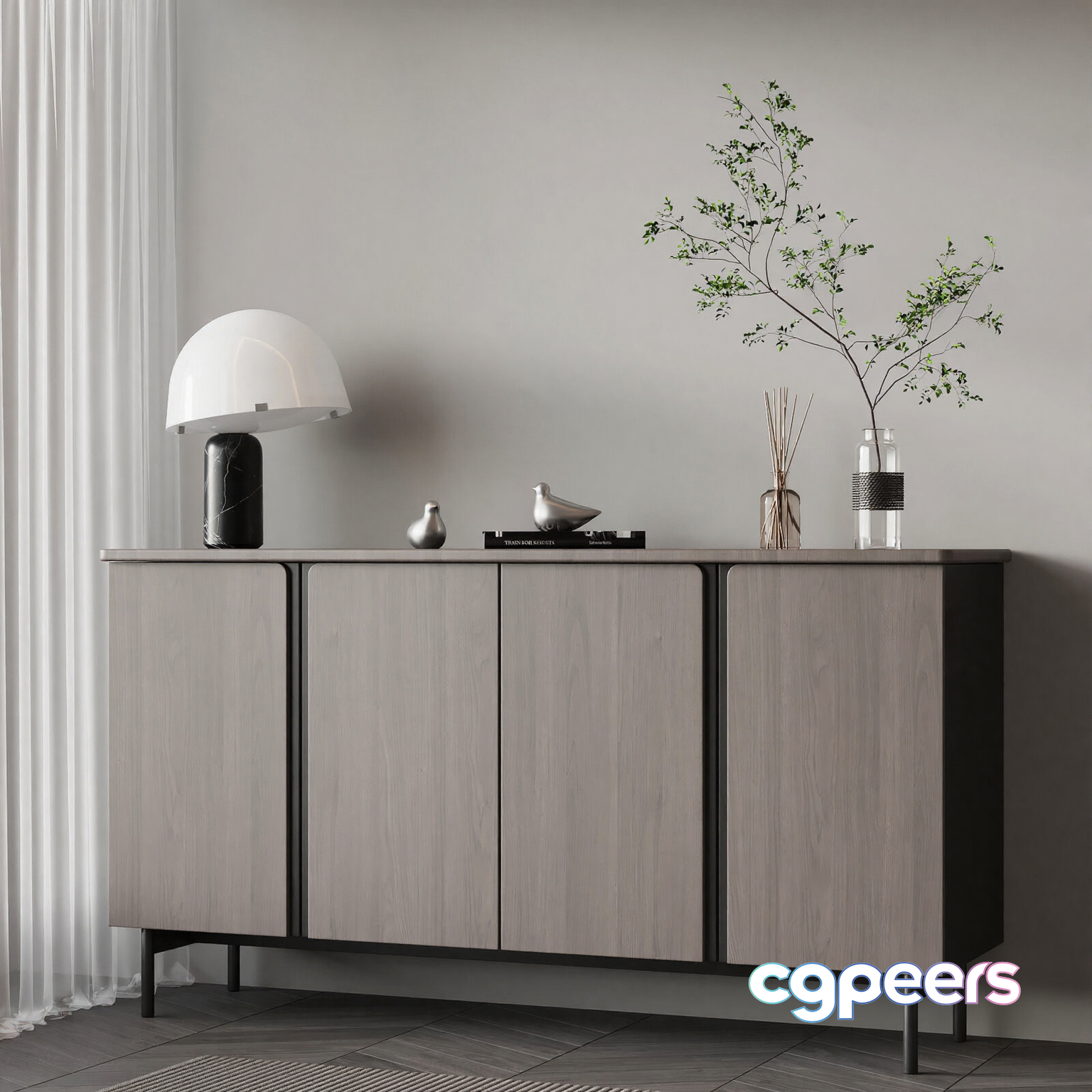 Modern Light Wood Cabinet 3D Model - 15637 - VRAY Render Modern Light Wood Cabinet 3D Model - 15637 - VRAY Render