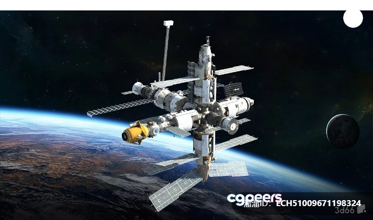 A Space Station In Space 3D Model - 8241 - VRAY Render