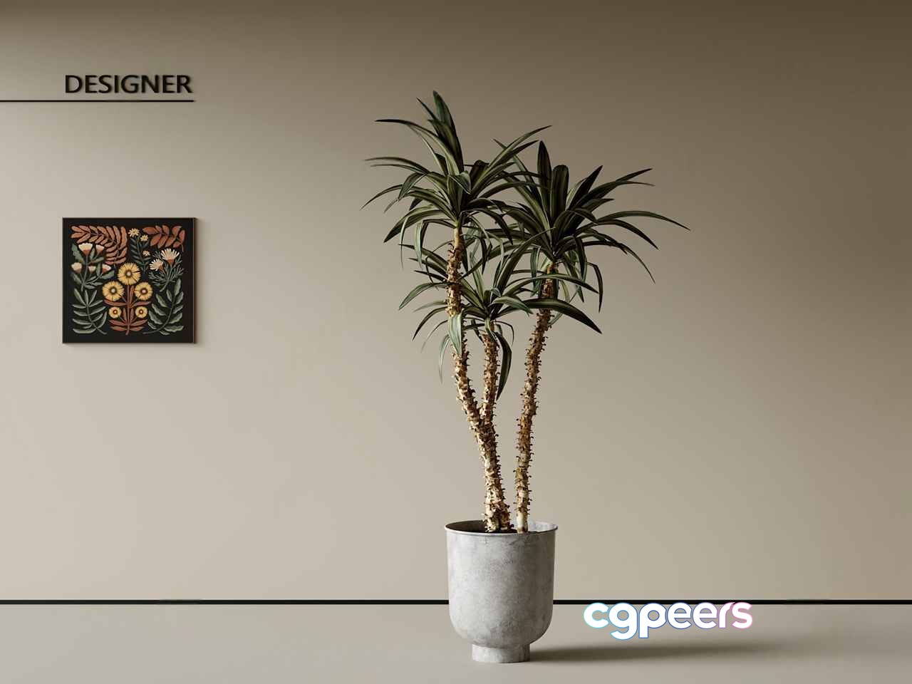 Modern Plant Pot 3D Model - 1721 - CORONA Render
