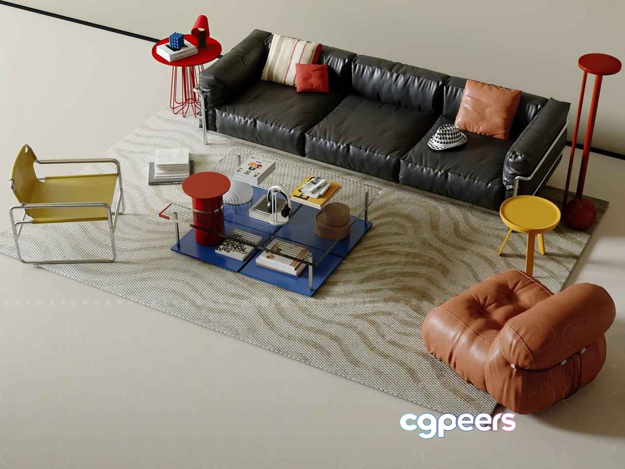 Modern Living Room 3D Model - 5876 - CORONA Render