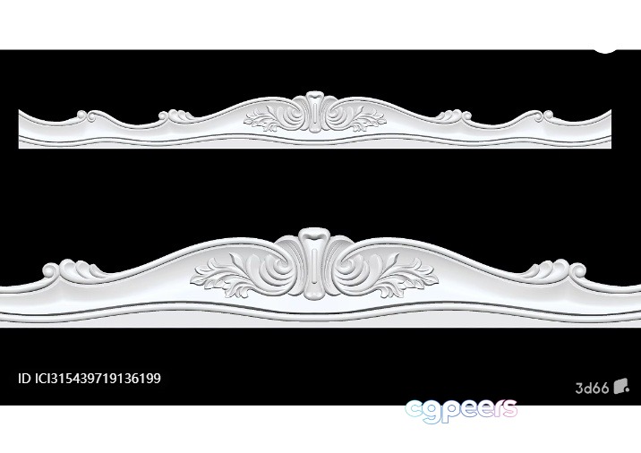Artistic White Decorative Trim 3D Model - 6096 - VRAY Render