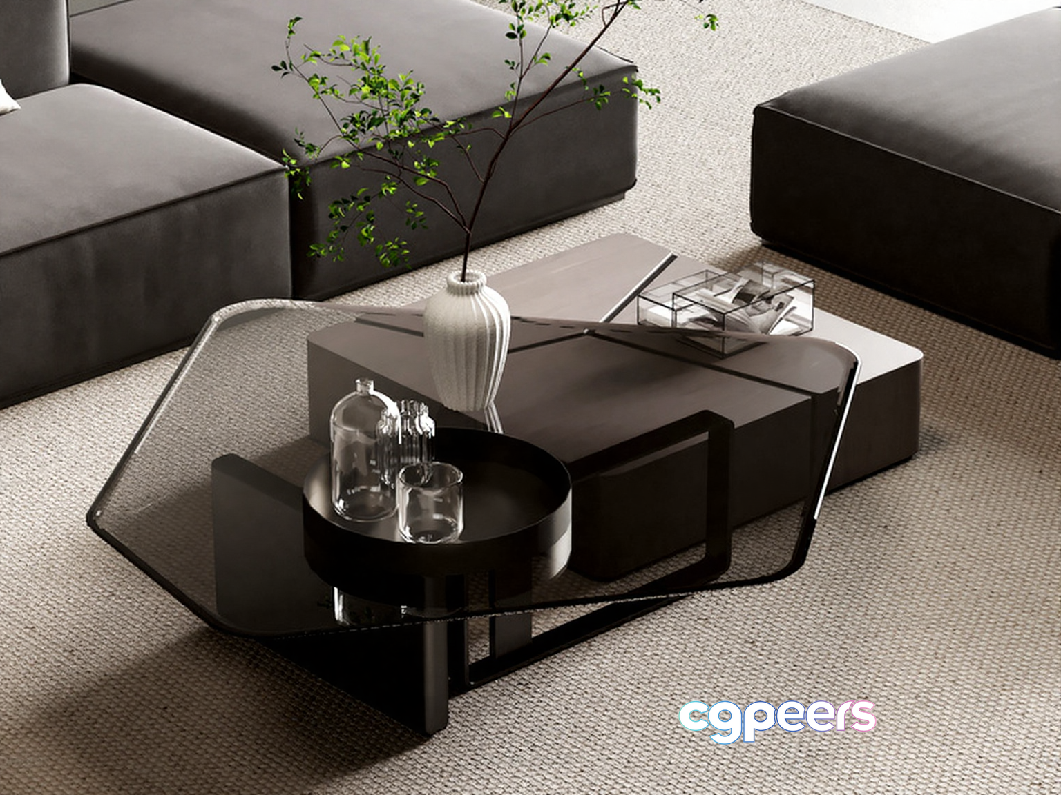 Modern Living Room 3D Model - 15692 - VRAY Render