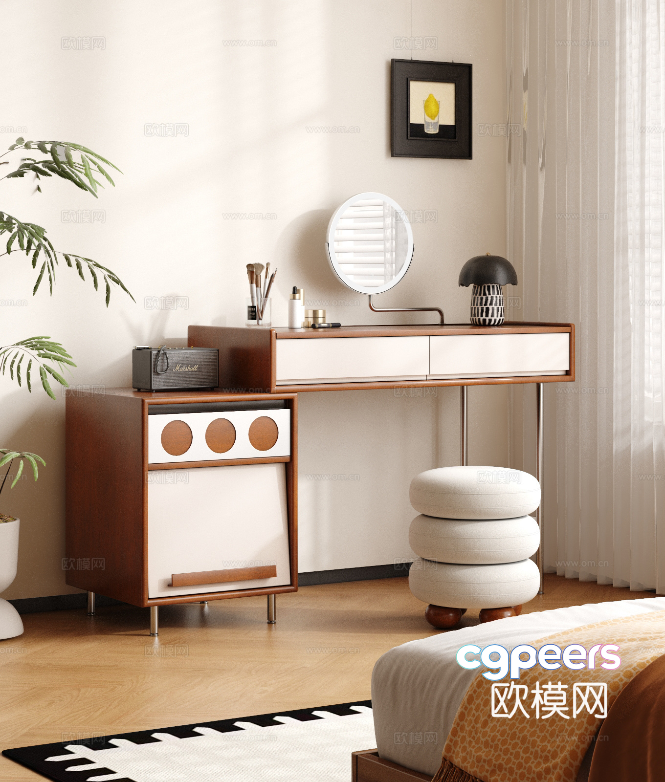 Modern Bedroom Furniture 3D Model - 9763 - VRAY Render