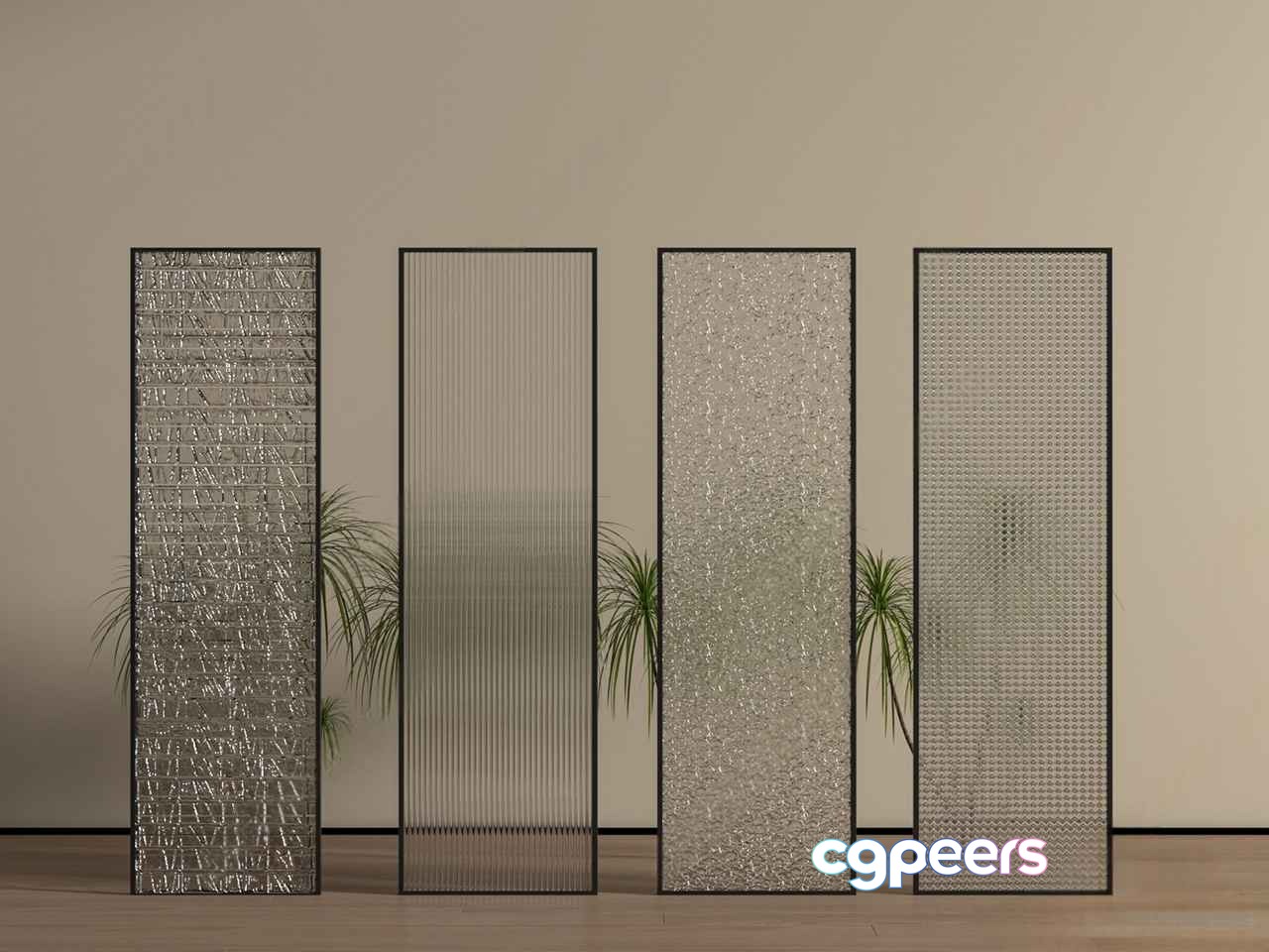 Modern Glass Panels 3D Model - 4376 - VRAY Render