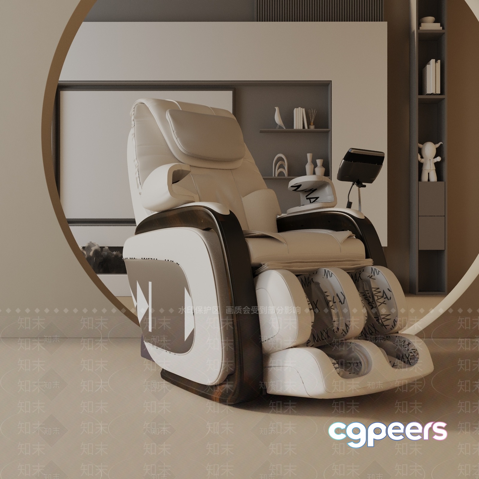 Modern White Leather Massage Chair 3D Model - 20743 - VRAY Render Modern White Leather Massage Chair 3D Model - 20743 - VRAY Render