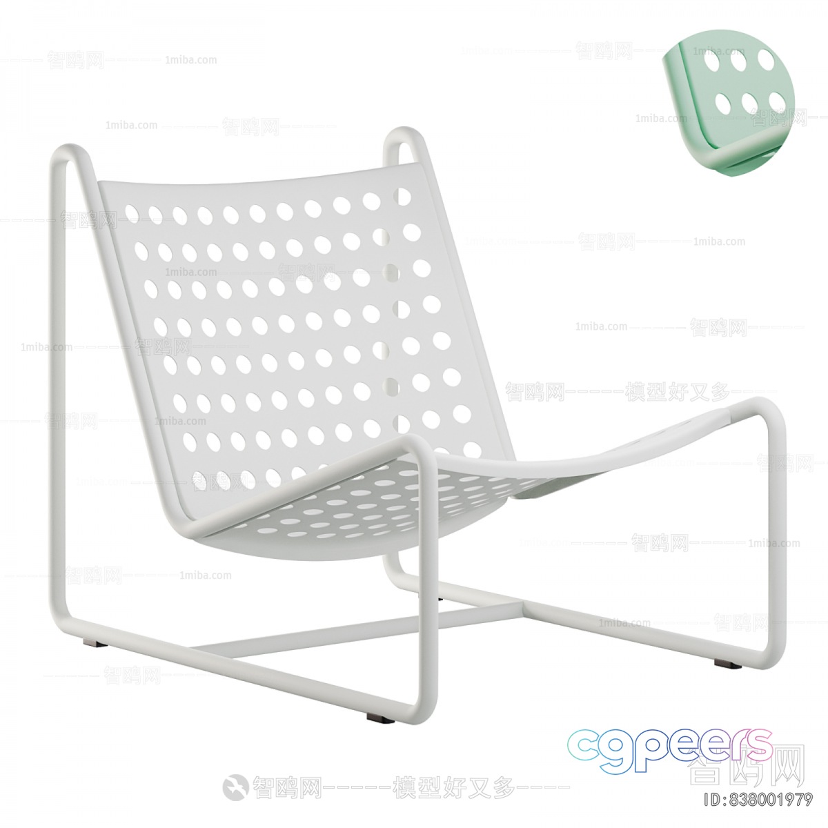 White Metal Chair 3D Model - 17439 - VRAY Render White Metal Chair 3D Model - 17439 - VRAY Render
