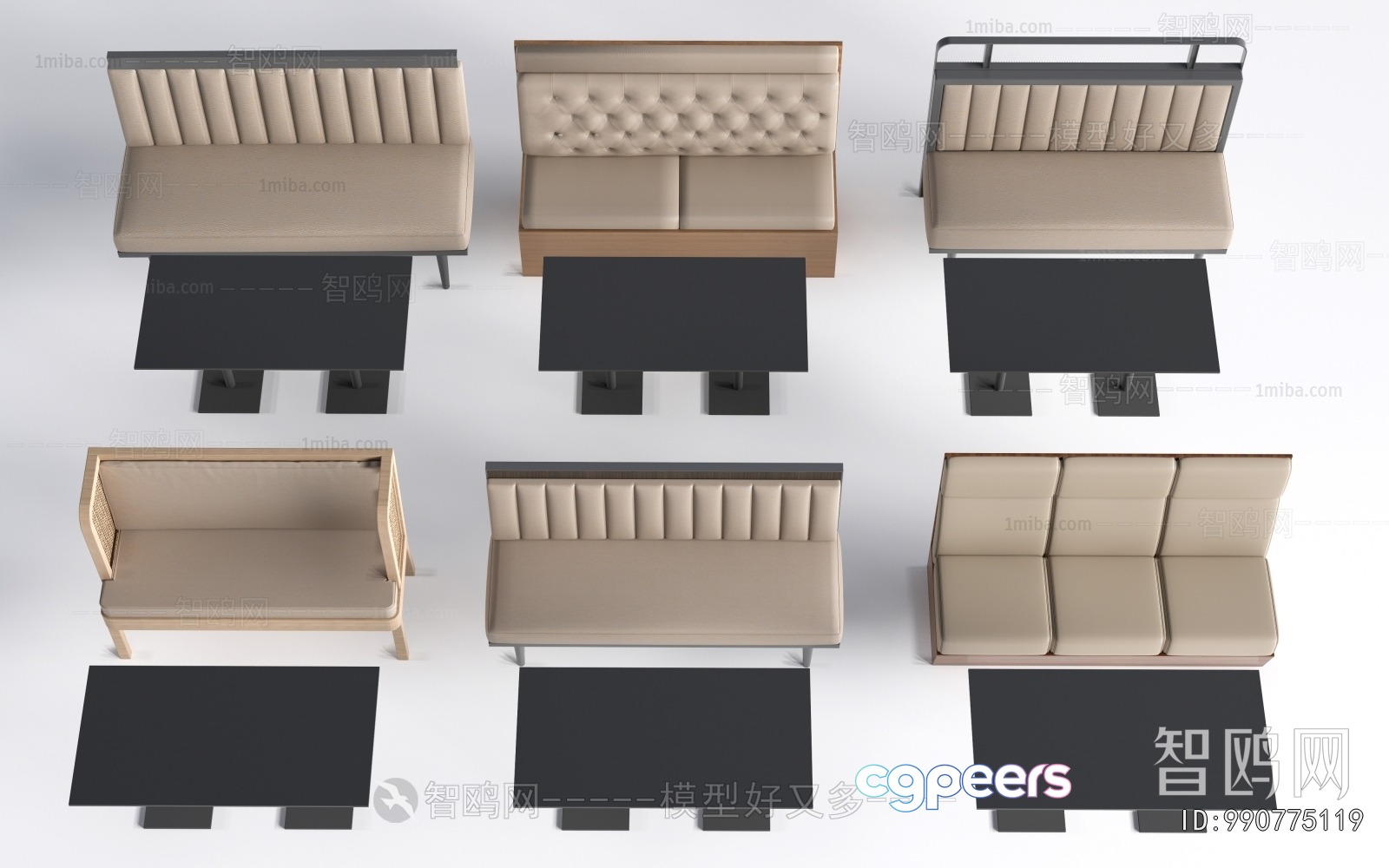 A Collection Of Beige Couches 3D Model - 18825 - VRAY Render A Collection Of Beige Couches 3D Model - 18825 - VRAY Render
