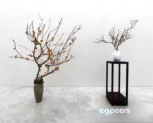 Minimalist White Vases 3D Model - 14387 - VRAY Render