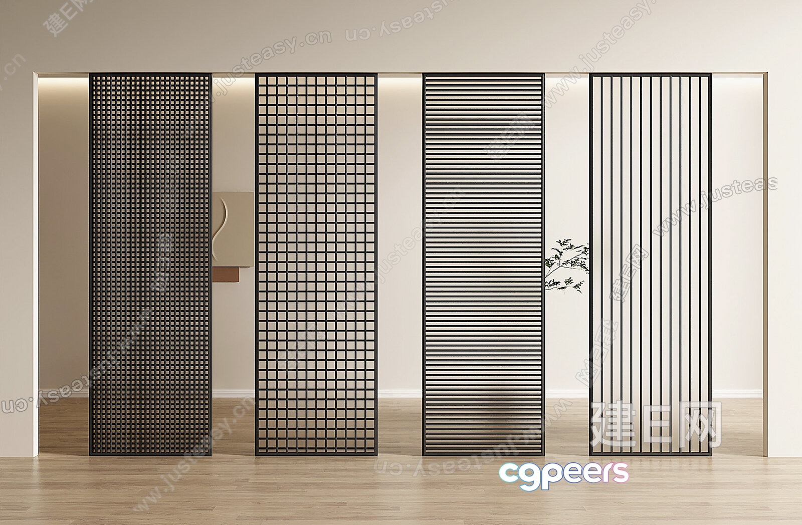 Modern Room Divider 3D Model - 1863 - VRAY Render