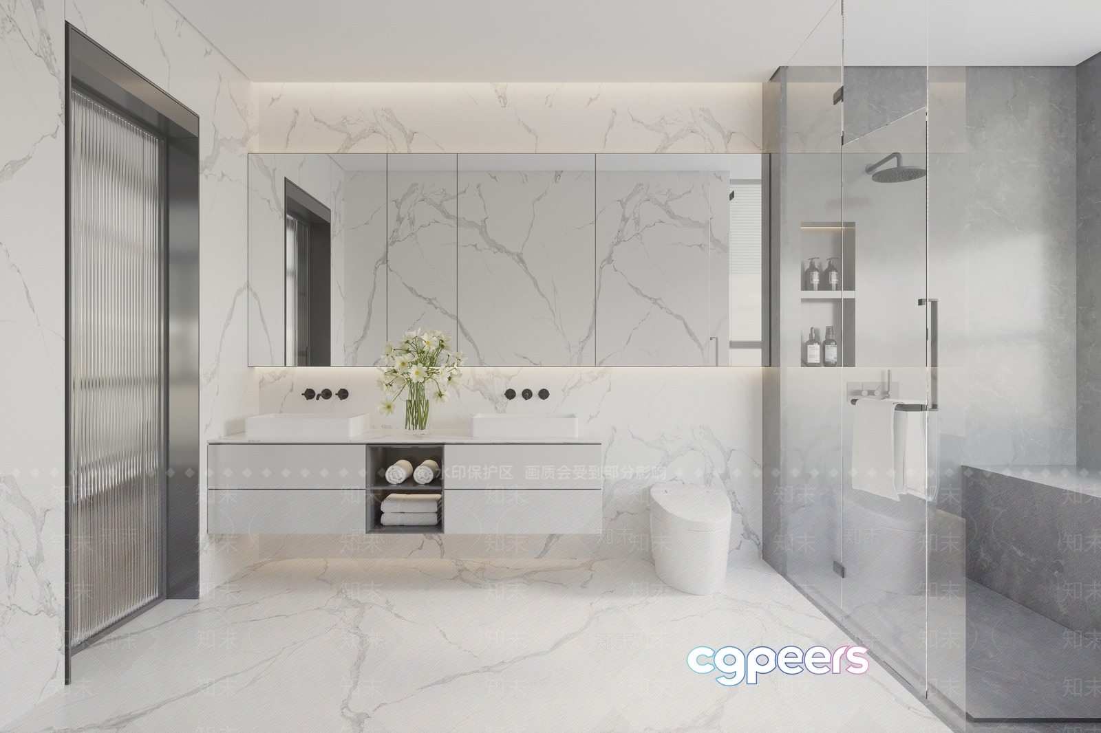 Modern Bathroom 3D Model - 13464 - CORONA Render