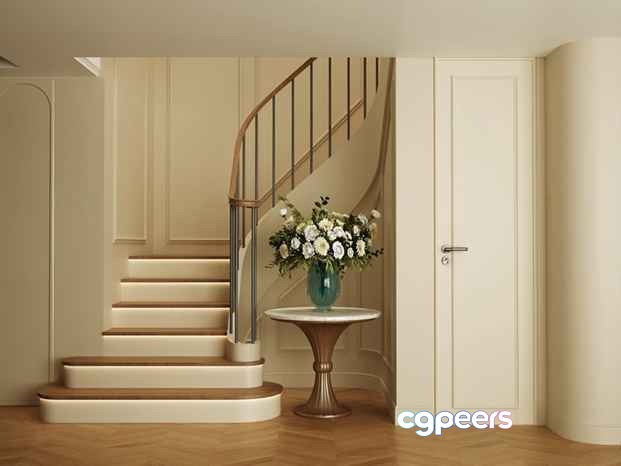 Spiral Staircase 3D Model - 5260 - CORONA Render Spiral Staircase 3D Model - 5260 - CORONA Render