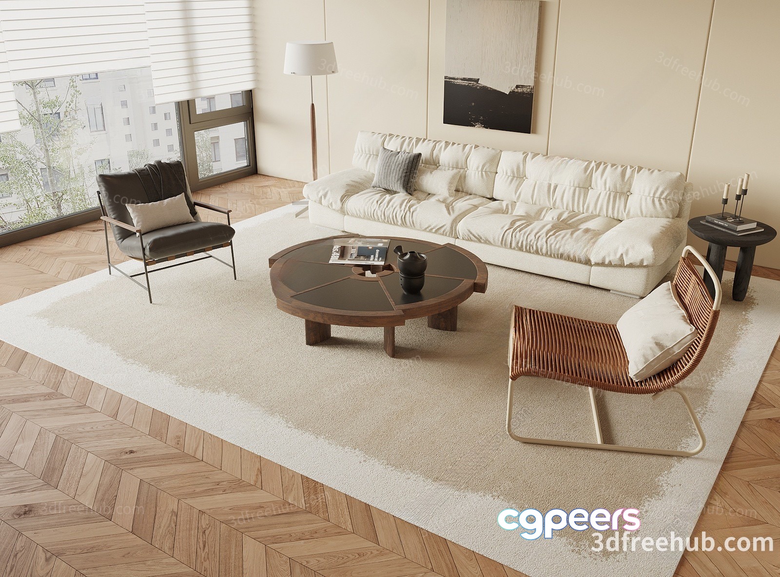 Modern Living Room 3D Model - 21612 - VRAY Render Modern Living Room 3D Model - 21612 - VRAY Render