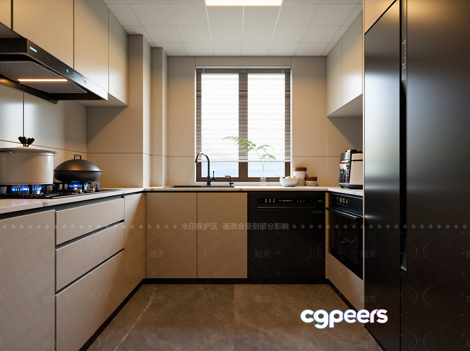 Modern Kitchen With Stainless Steel Appliances 3D Model - 11933 - VRAY Render Modern Kitchen With Stainless Steel Appliances 3D Model - 11933 - VRAY Render