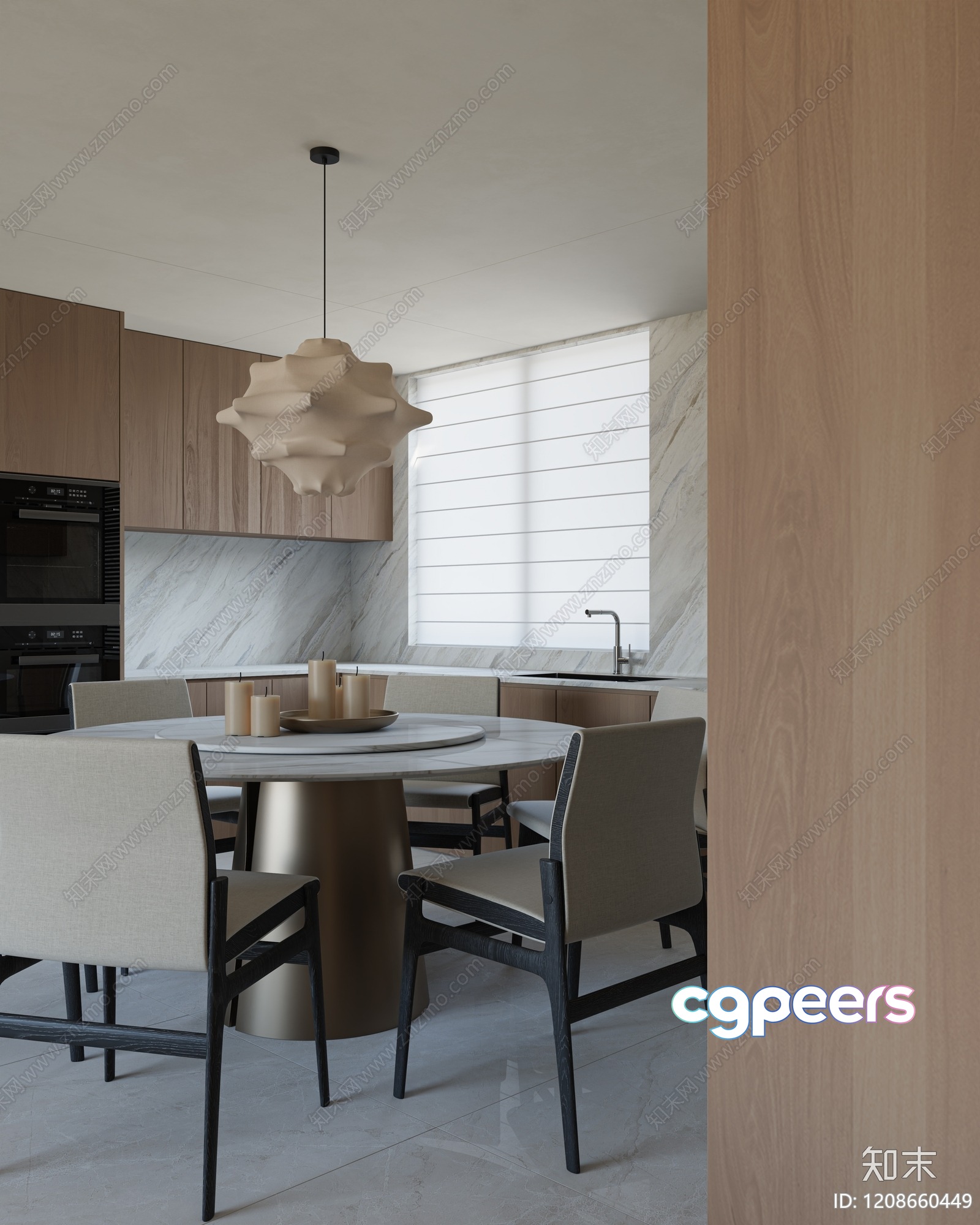 Modern Kitchen Area 3D Model - 19465 - VRAY Render