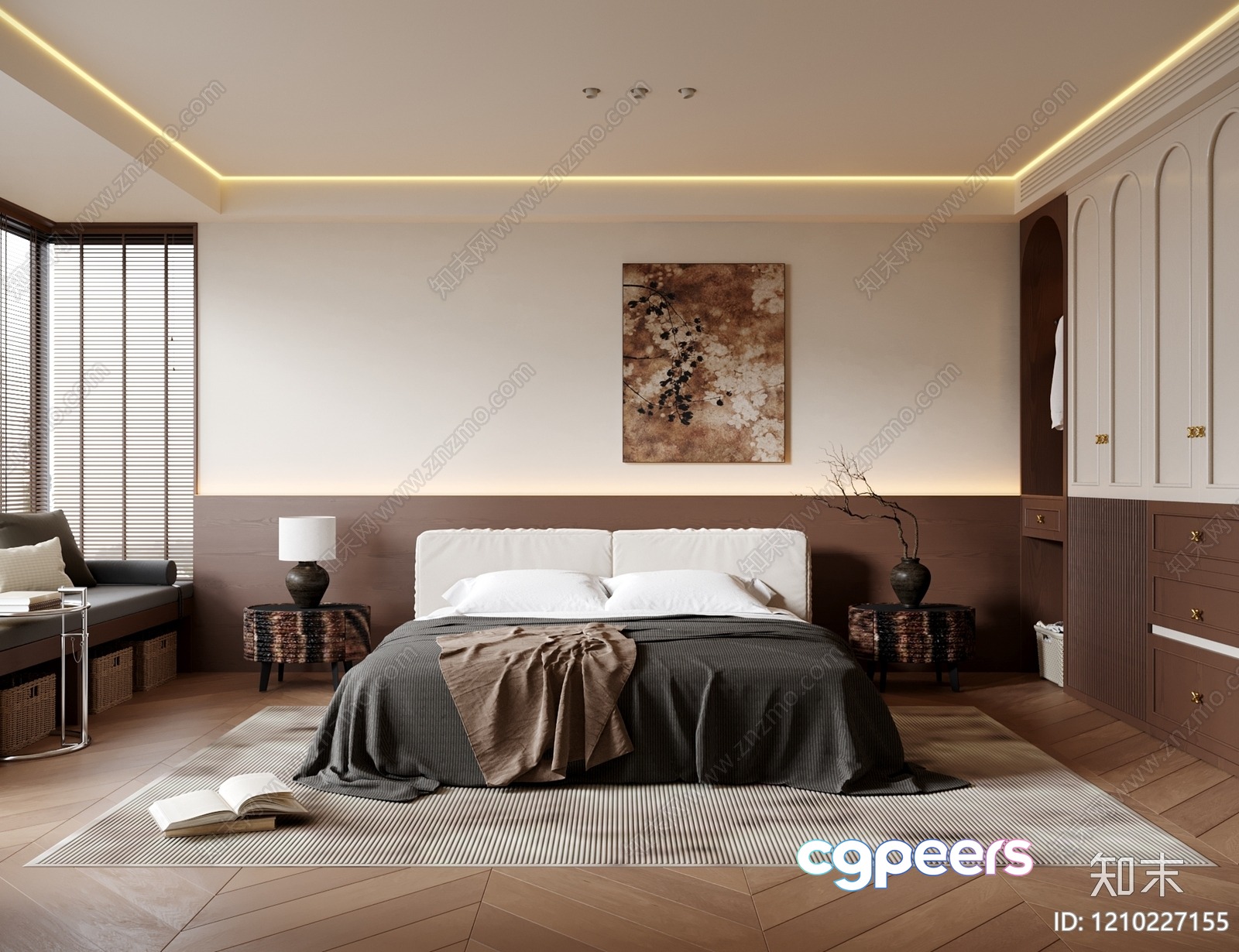 Cozy Modern Bedroom 3D Model - 19580 - VRAY Render Cozy Modern Bedroom 3D Model - 19580 - VRAY Render