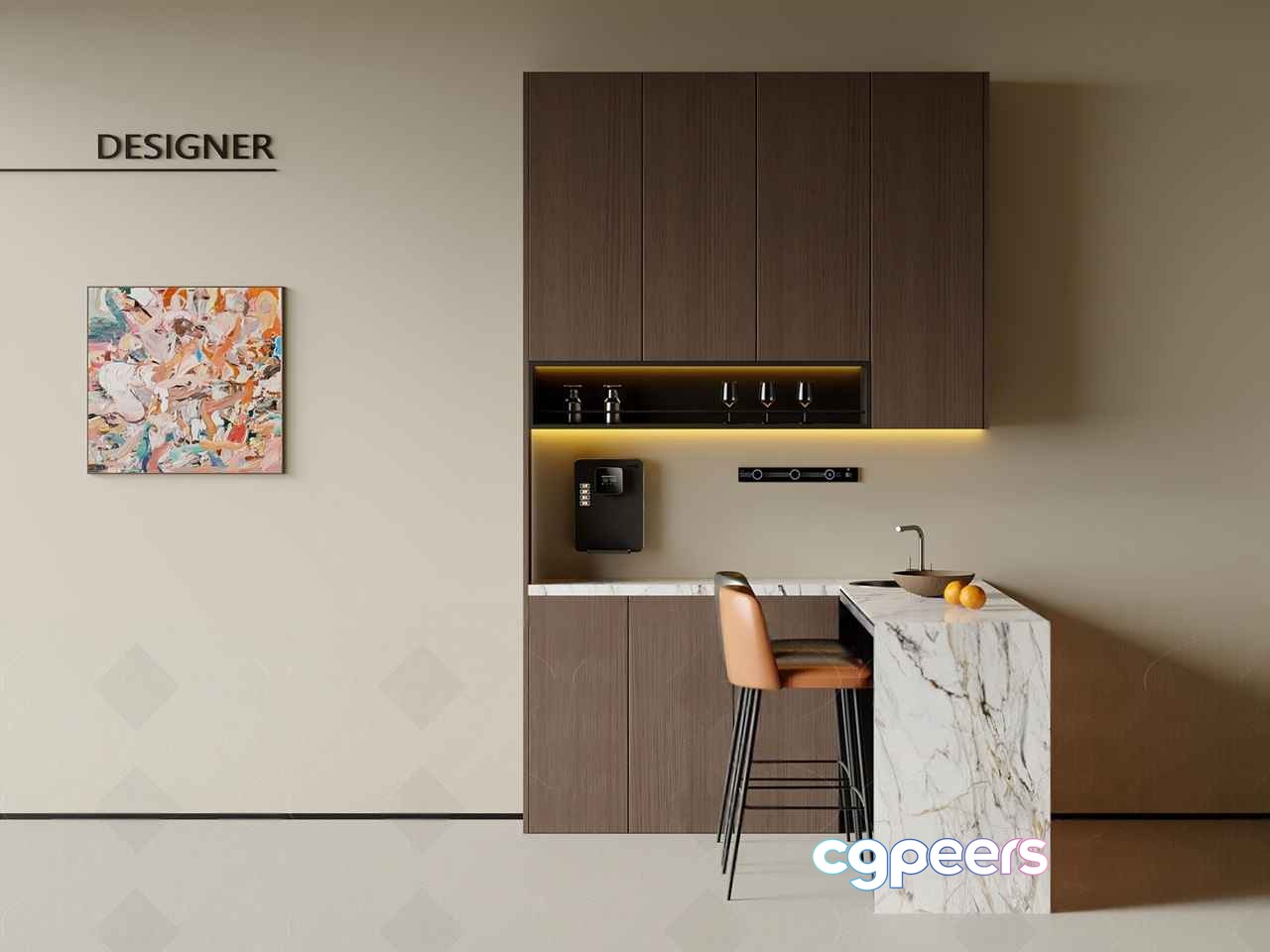 Modern Kitchen Design 3D Model - 15227 - VRAY Render