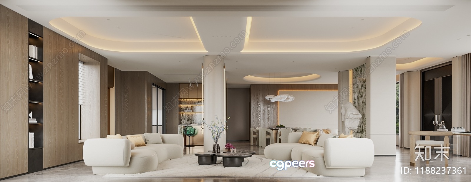 Modern Living Room 3D Model - 13824 - CORONA Render