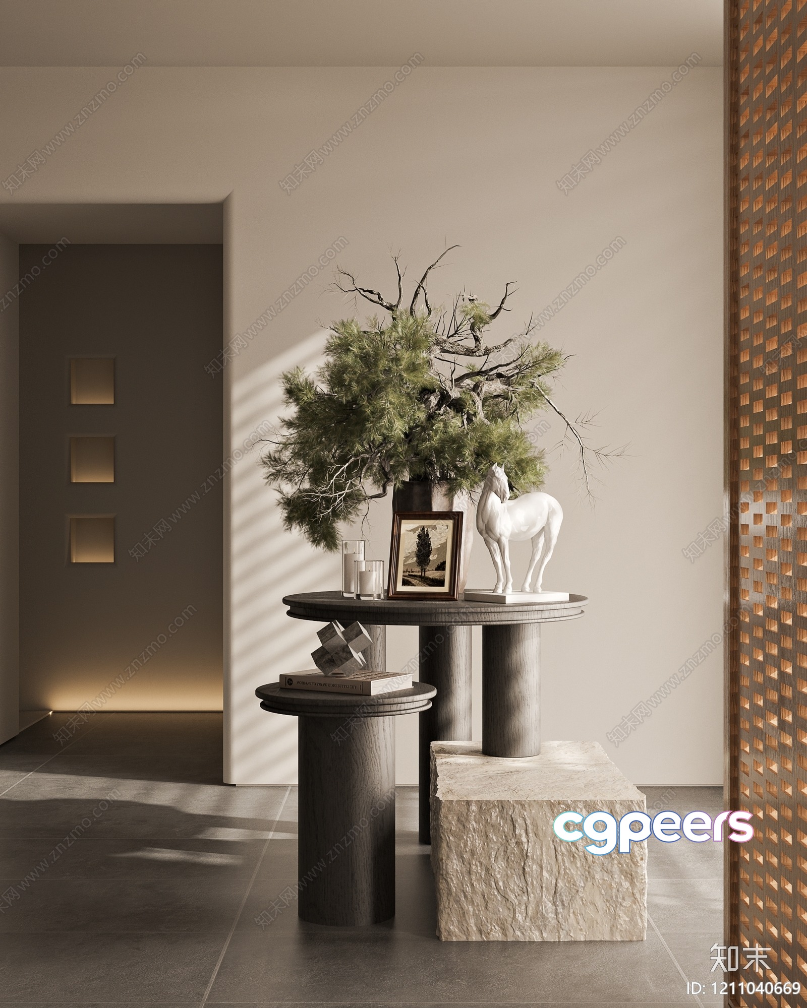 Modern Home Decor 3D Model - 1364 - VRAY Render