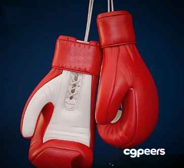 Red Boxing Gloves 3D Model - 13975 - VRAY Render