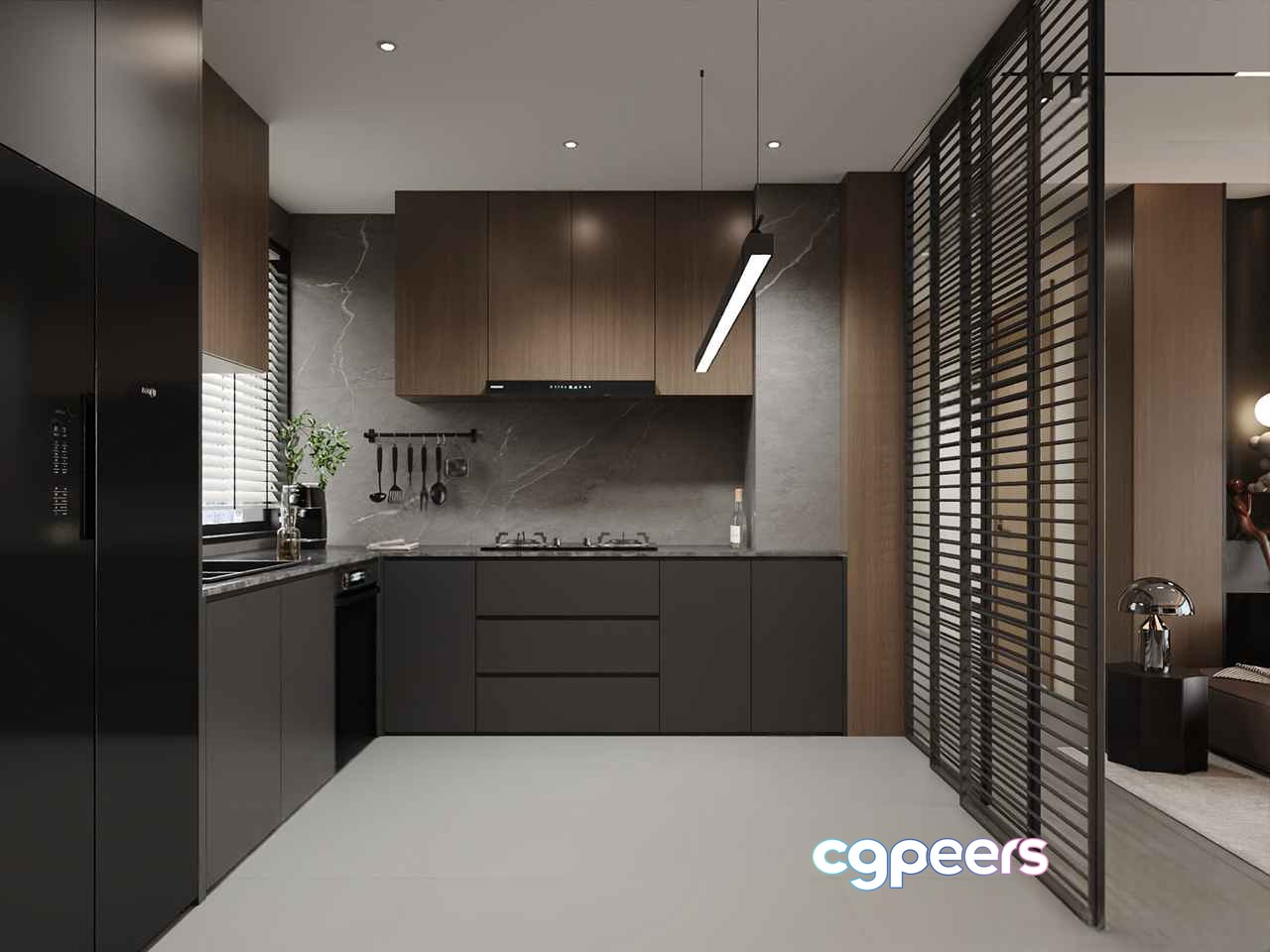 Modern Kitchen Design 3D Model - 16620 - VRAY Render