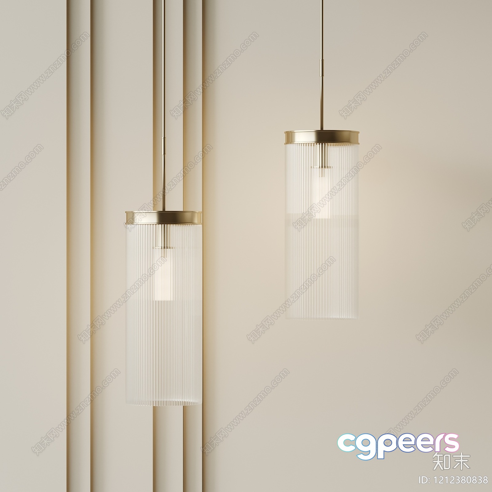 Gold Light Fixture 3D Model - 15103 - VRAY Render