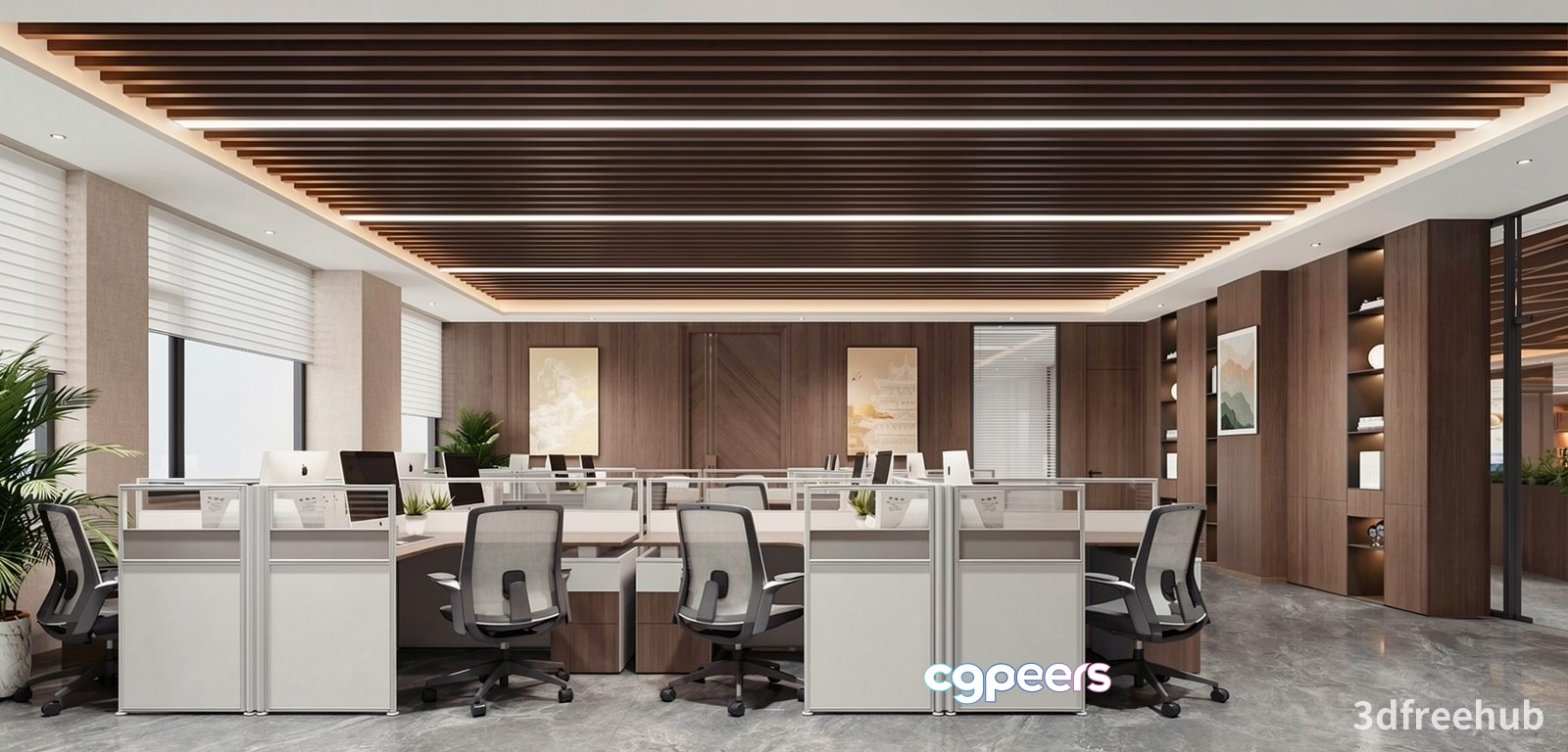 Modern Office Space 3D Model - 20130 - VRAY Render Modern Office Space 3D Model - 20130 - VRAY Render