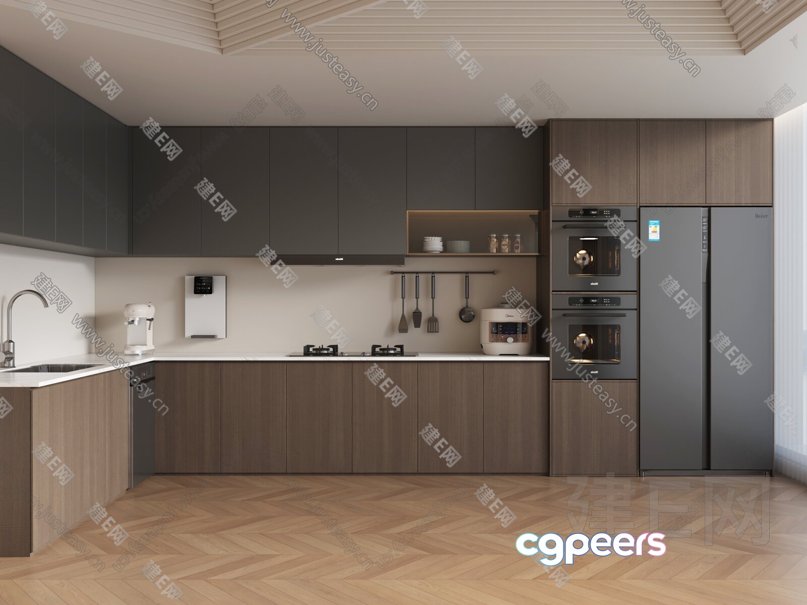 A Modern Kitchen 3D Model - 10815 - VRAY Render A Modern Kitchen 3D Model - 10815 - VRAY Render