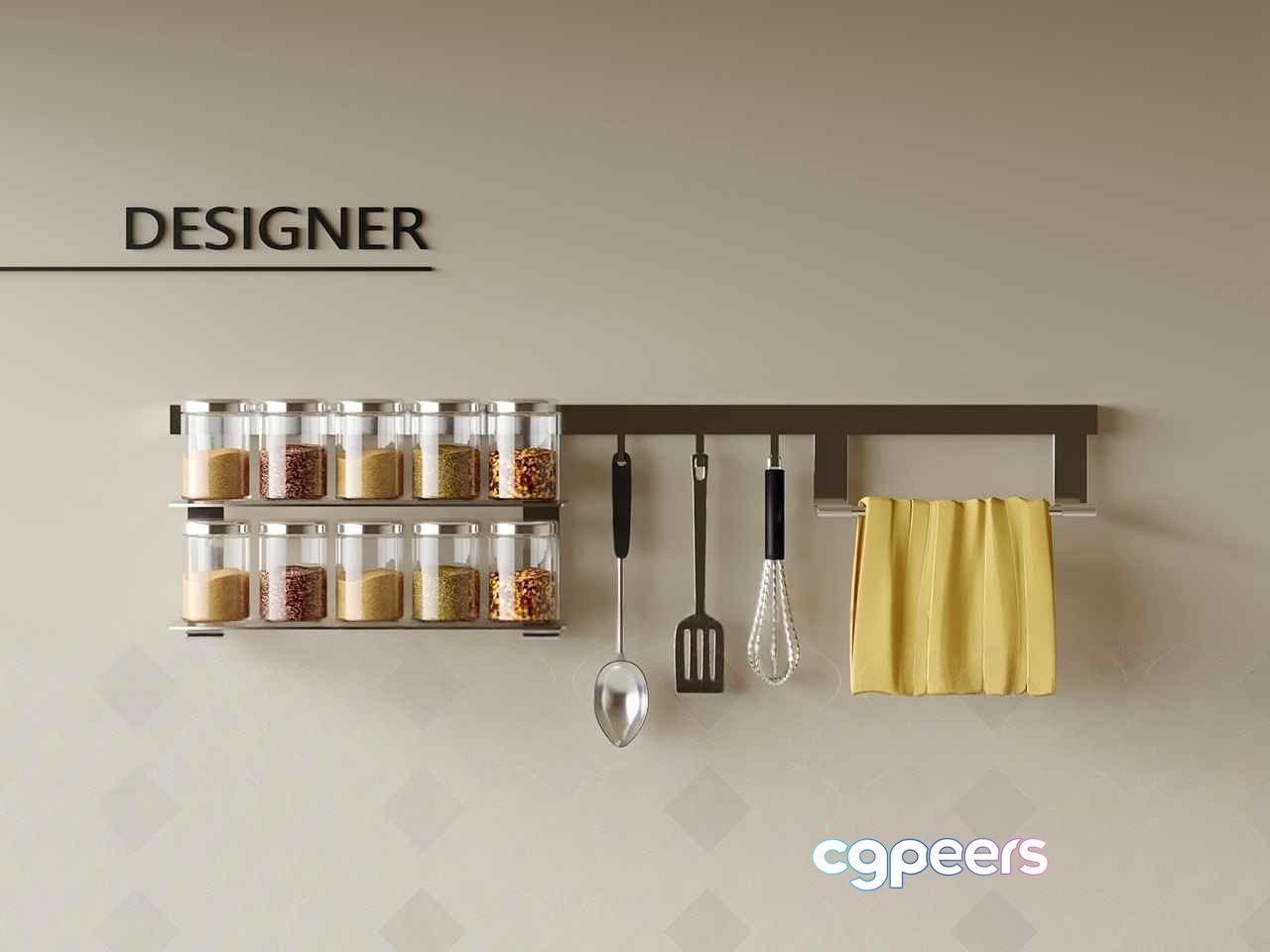 Kitchen Storage And Utensils 3D Model - 3039 - CORONA Render Kitchen Storage And Utensils 3D Model - 3039 - CORONA Render