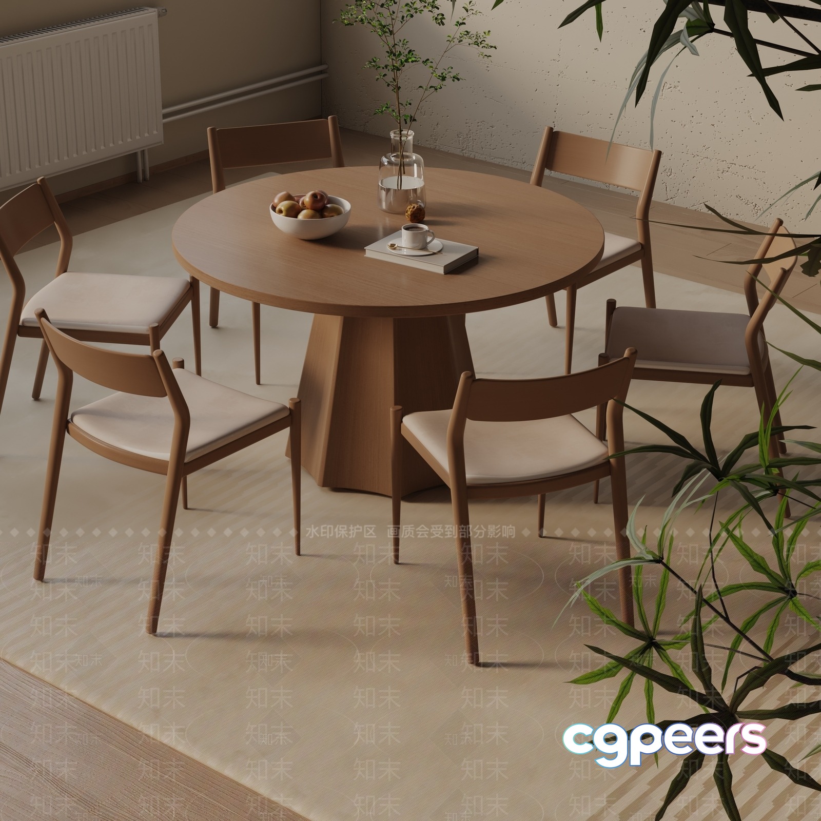 Modern Dining Room 3D Model - 5960 - VRAY Render
