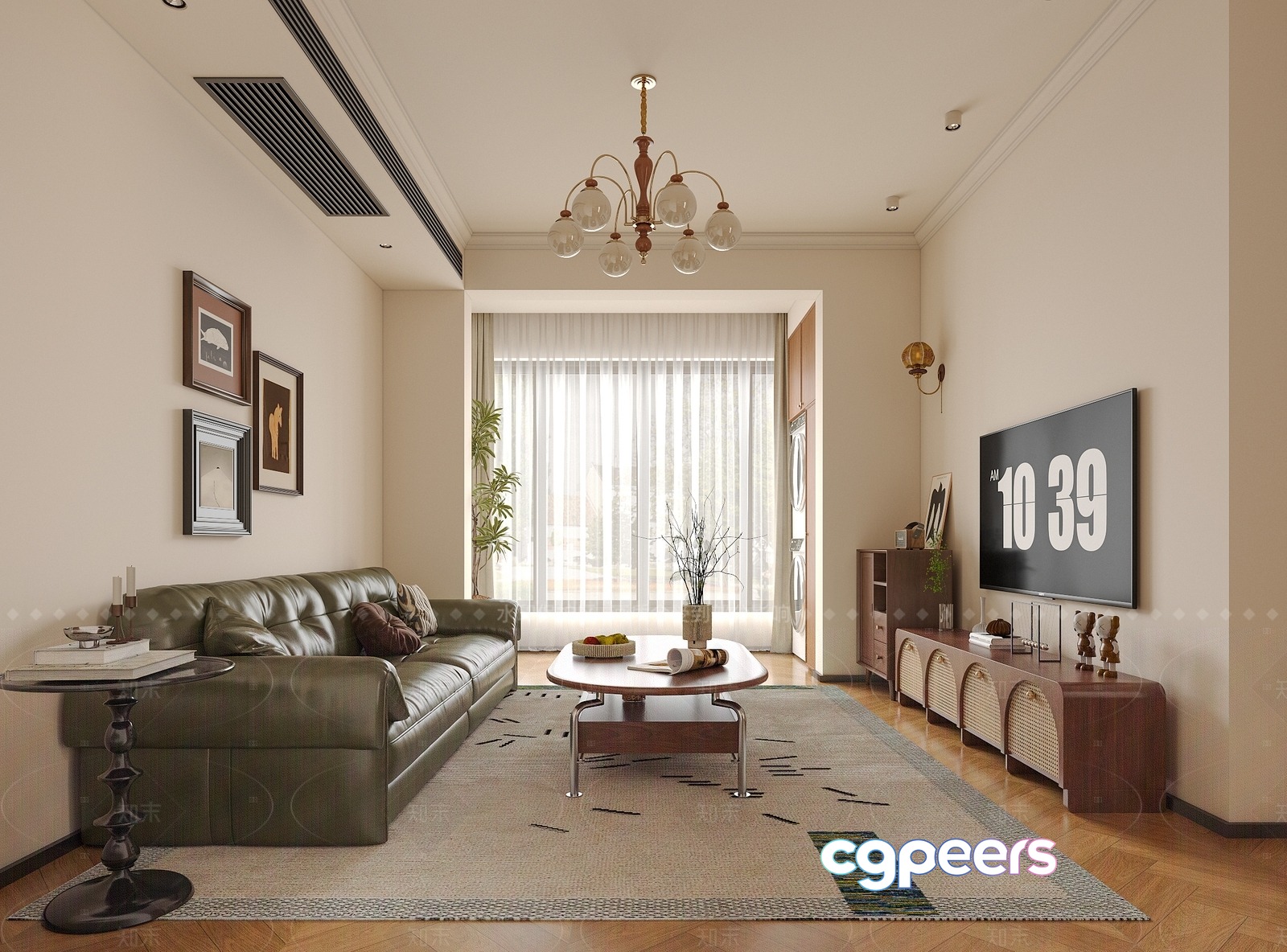Modern Living Room 3D Model - 6152 - VRAY Render