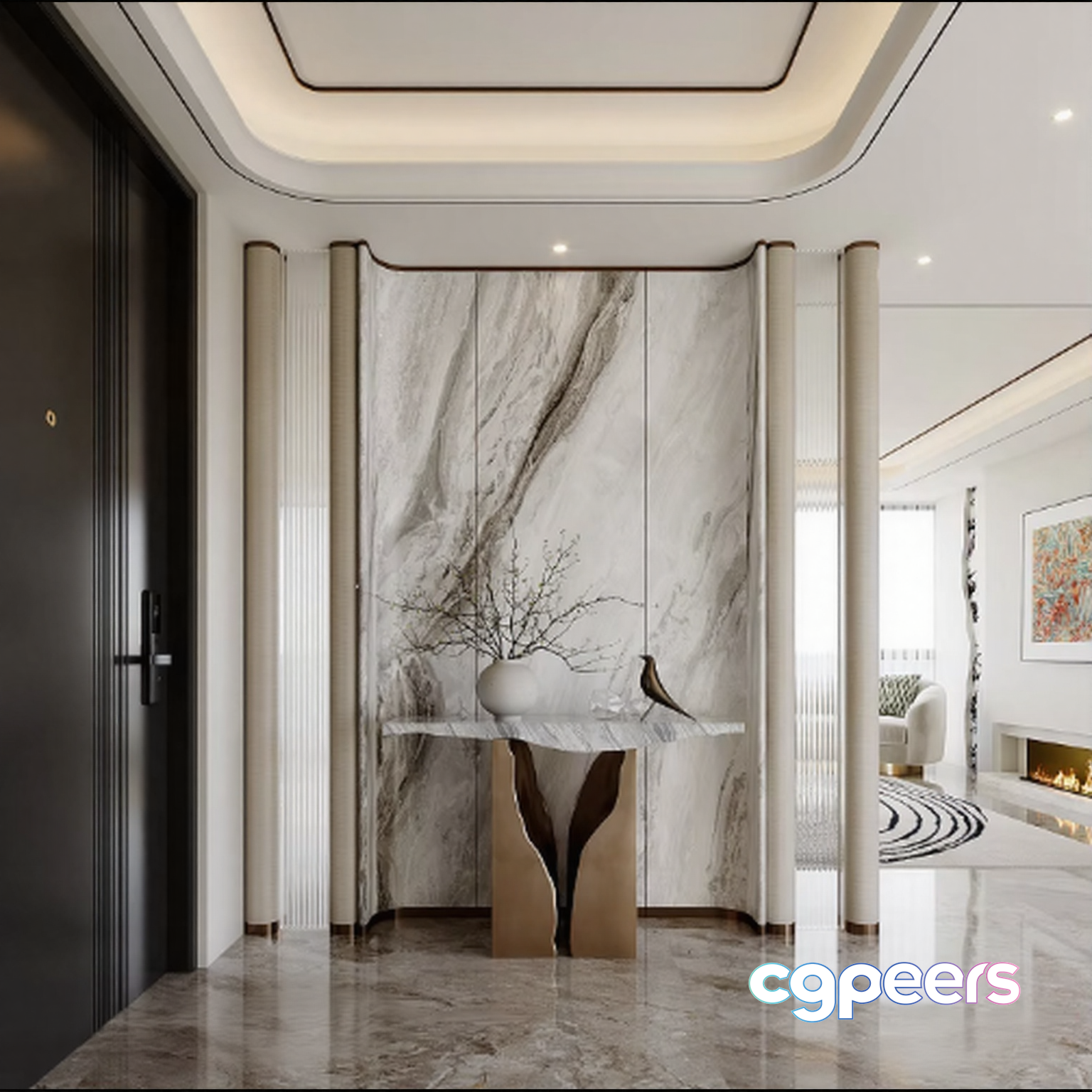 A Modern Living Room 3D Model - 17794 - VRAY Render