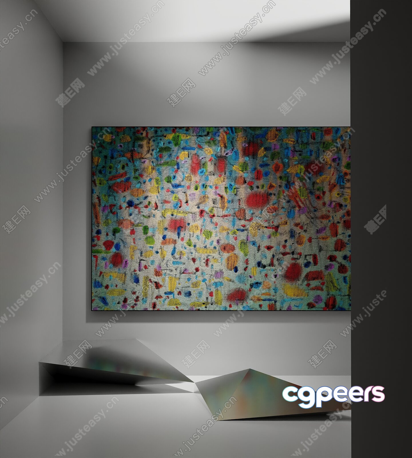 Abstract Artwork In A Modern Setting 3D Model - 19046 - VRAY Render