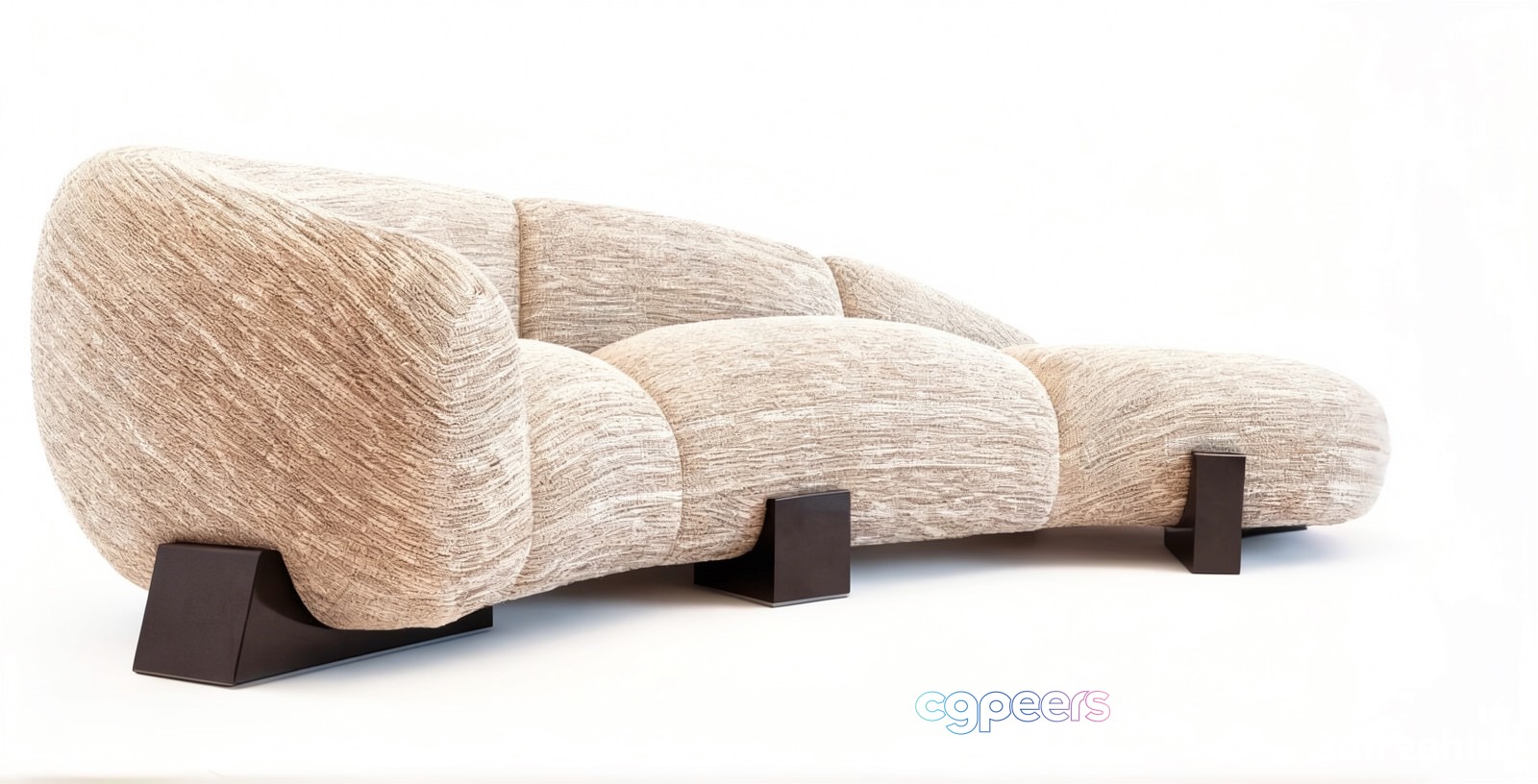 A Beige Couch With A Unique Shape 3D Model - 19161 - VRAY Render