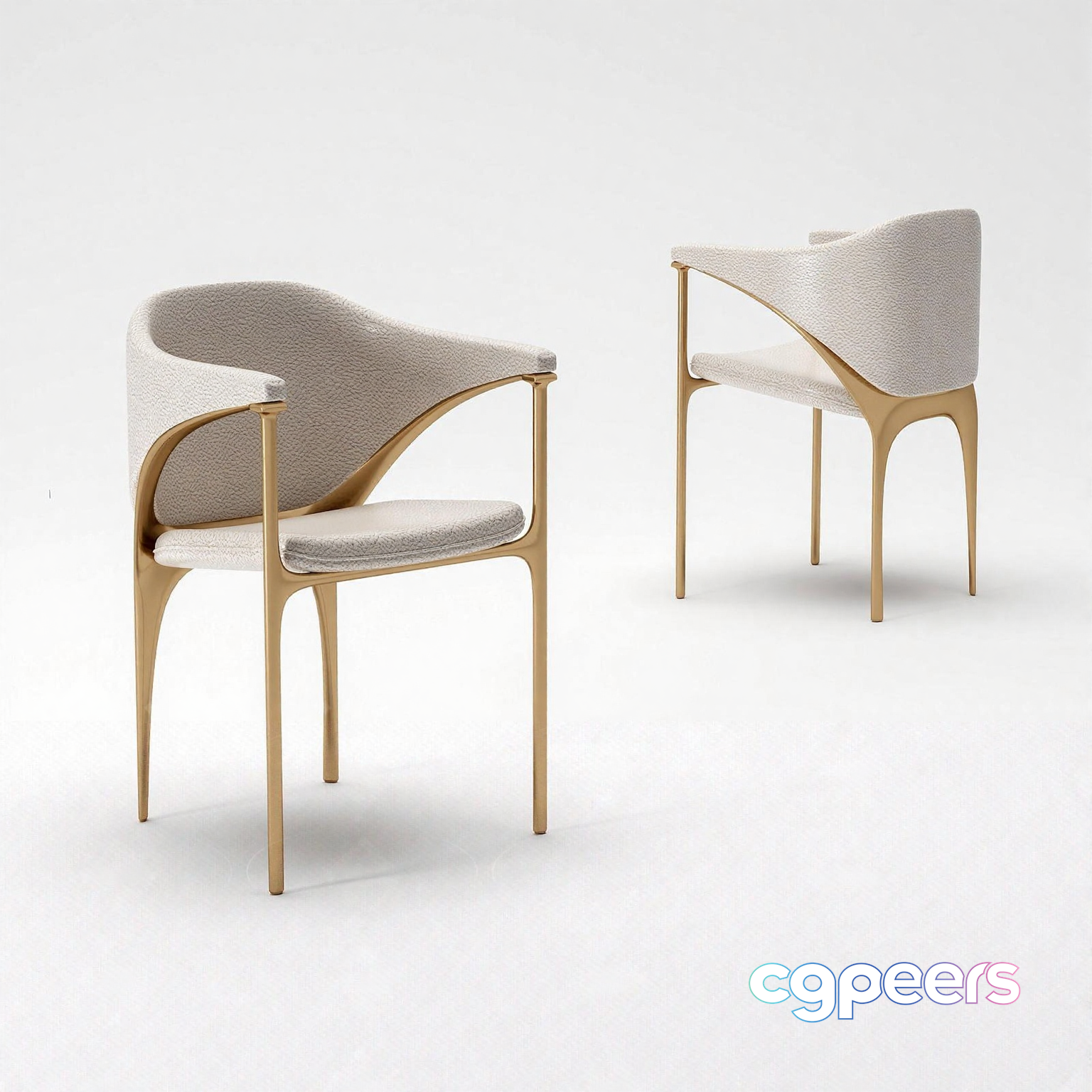 Modern Gold Chair 3D Model - 14855 - CORONA Render